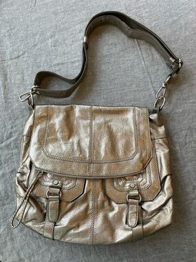 The Sak Satchel Bag in Metallic Leather
